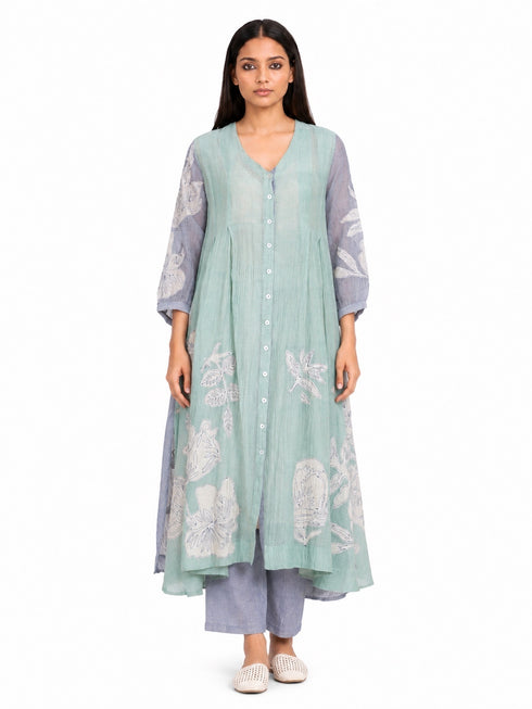 Multicolor applique tunic dress