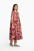 Pink silk printed dress