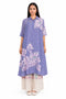Lavender shirt collar tunic dress
