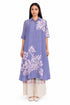 Lavender shirt collar tunic dress