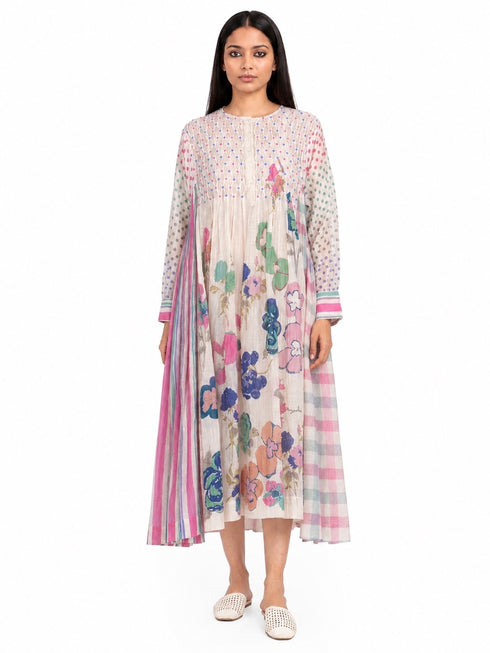 Multicolor floral smocked dress