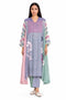 Multicolor floral threadwork dress