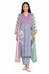 Multicolor floral threadwork dress