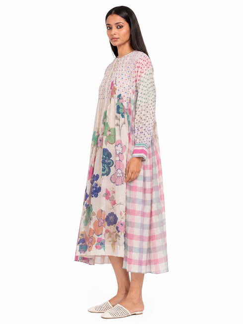 Multicolor floral smocked dress