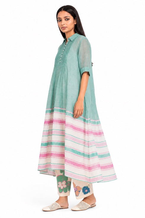 Aqua green tunic dress