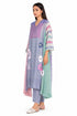 Multicolor floral threadwork dress