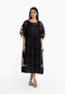 Black silk applique dress