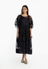 Black silk applique dress