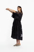 Black silk applique dress