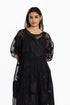 Black silk applique dress