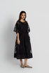 Black silk applique dress