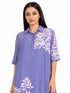 Lavender shirt collar tunic dress