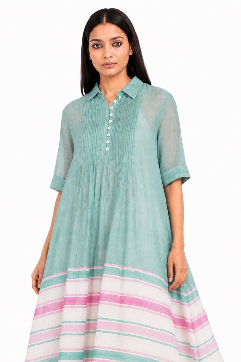 Aqua green tunic dress