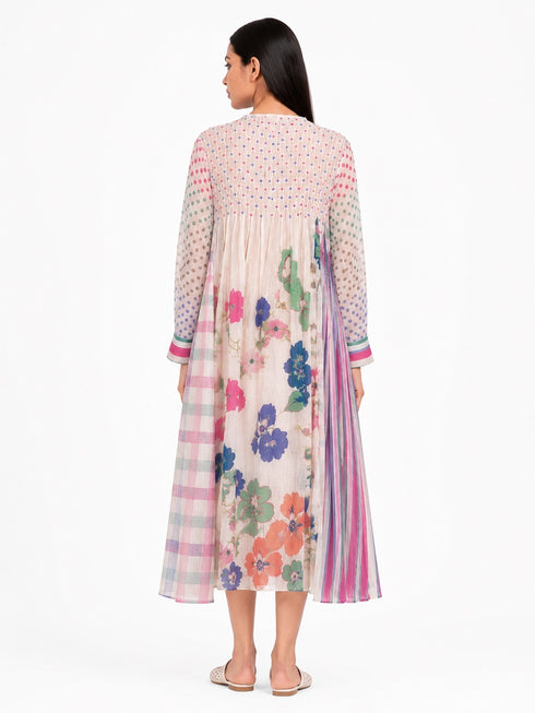 Multicolor floral smocked dress