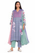 Multicolor floral threadwork dress