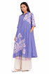 Lavender shirt collar tunic dress