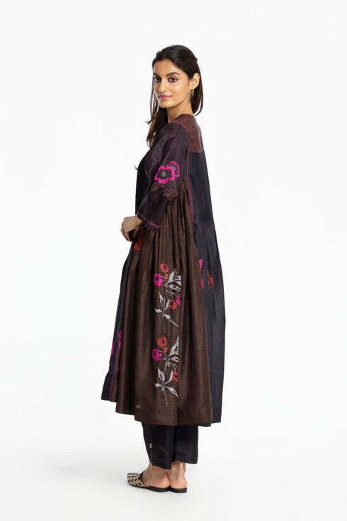 Brown silk tunic
