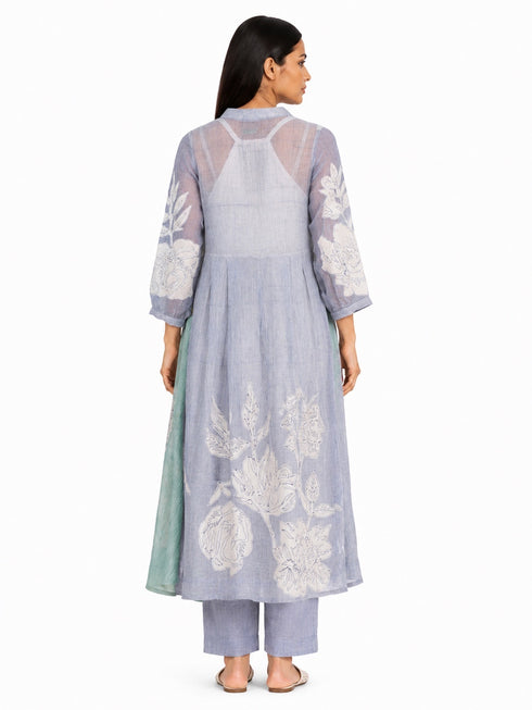 Multicolor applique tunic dress