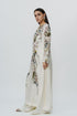 Abstract print kaftan dress with crop top & trouser