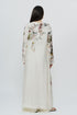 Abstract print kaftan dress with crop top & trouser