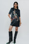 Abstract print satin short dress