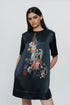 Abstract print satin short dress