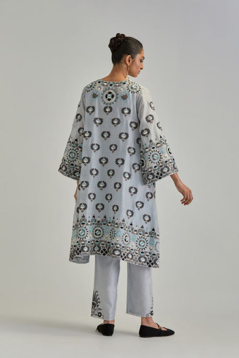 Adwaita blue abha style kurta set