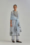 Adwaita blue gathered kurta-dress set