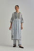 Adwaita blue gathered kurta-dress set