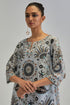 Adwaita blue short A-line kurta set