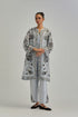Adwaita blue short front open A-line jacket set