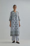 Adwaita blue straight fully embroidered kurta set