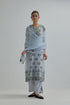 Adwaita blue straight fully embroidered kurta set