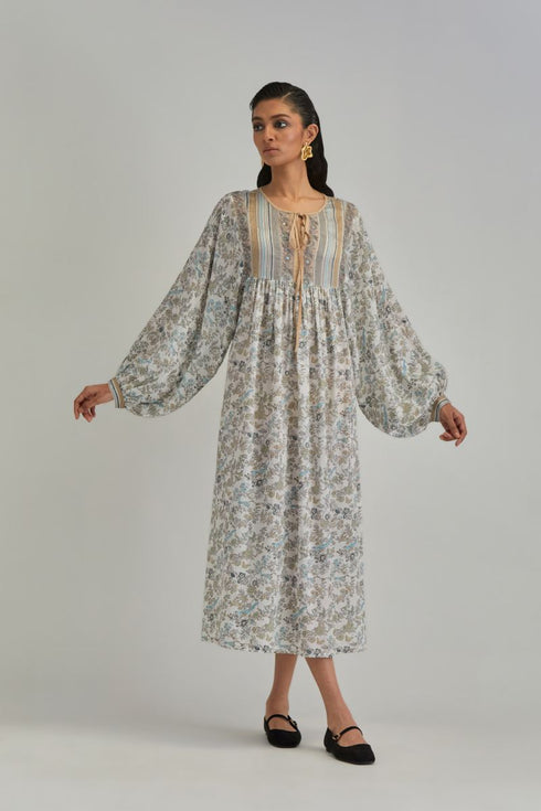 Adwaita off-white dress