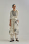 Adwaita off-white gathered kurta-dress set