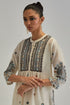 Adwaita off-white gathered kurta-dress set