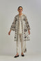 Adwaita off-white short front open A-line jacket set