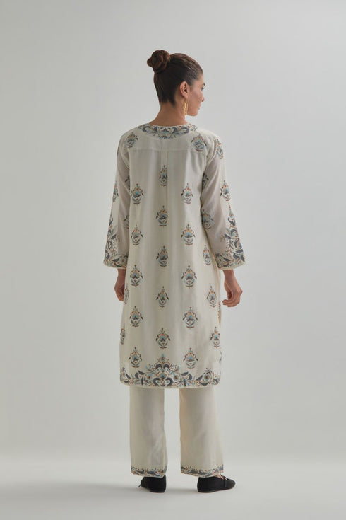 Adwaita off-white short kurta set