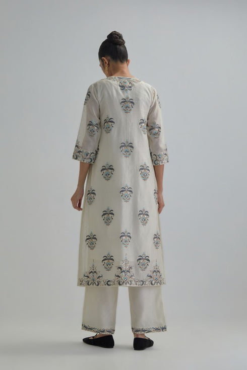 Adwaita off-white straight kurta set
