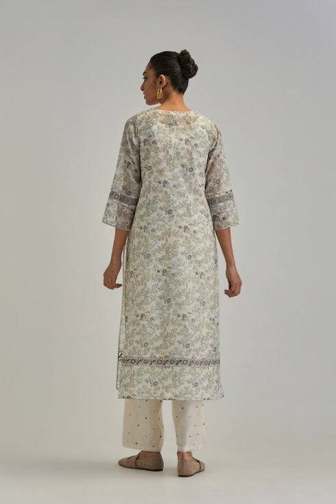 Adwaita off-white straight long kurta set
