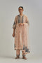 Adwaita pink gathered kurta-dress set
