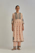 Adwaita pink gathered kurta-dress set