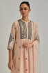 Adwaita pink gathered kurta-dress set