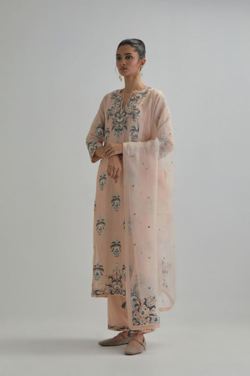 Adwaita pink straight kurta set