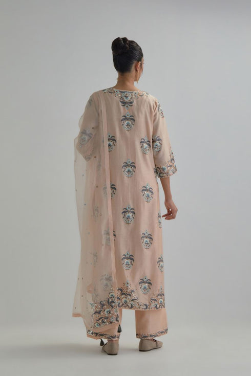 Adwaita pink straight kurta set