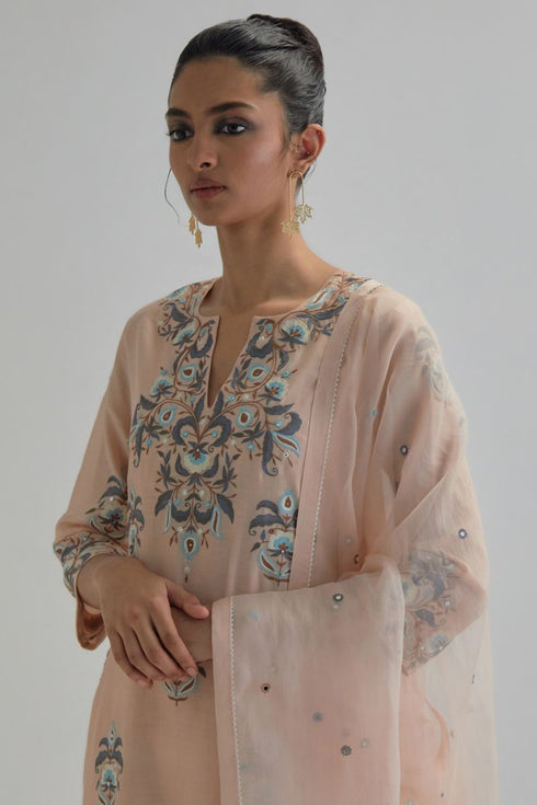 Adwaita pink straight kurta set
