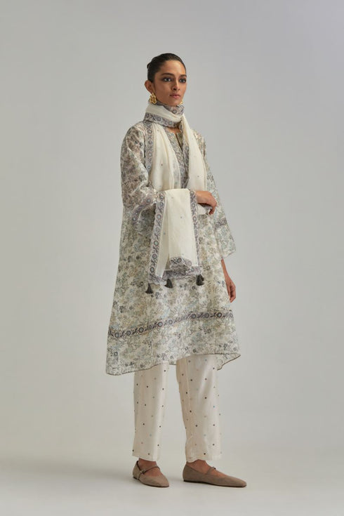 Adwaita short A-line hand block printed kurta set