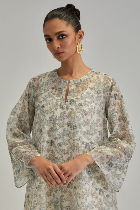 Adwaita short A-line hand block printed kurta set