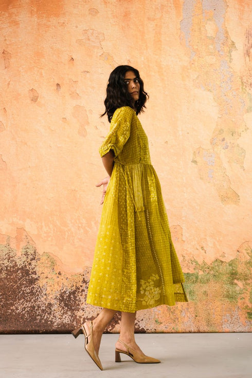 Afloat leaf green dress