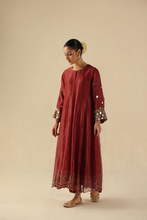 Afsana garnet kalidar set